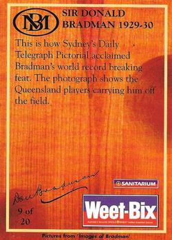 1996 Weet-Bix The Bradman Collection #9 Sir Donald Bradman Back