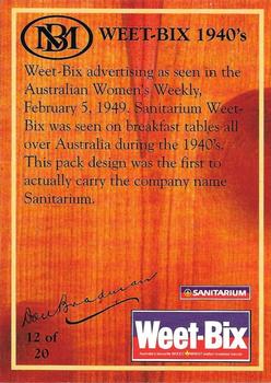 1996 Weet-Bix The Bradman Collection #12 Weet-Bix Advertisement Back