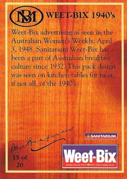 1996 Weet-Bix The Bradman Collection #15 Weet-Bix Advertisement Back