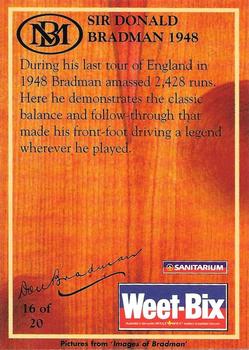 1996 Weet-Bix The Bradman Collection #16 Sir Donald Bradman Back