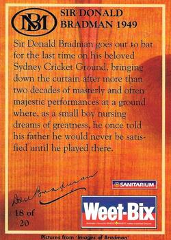1996 Weet-Bix The Bradman Collection #18 Sir Donald Bradman Back
