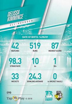 2018-19 Tap 'N' Play CA/BBL/WBBL - Base Parallel #090 Delissa Kimmince Back