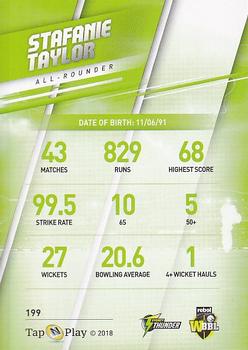 2018-19 Tap 'N' Play CA/BBL/WBBL - Base Parallel #199 Stafanie Taylor Back