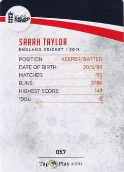 2018 Tap 'N' Play We are England Cricket - Silver Foil #057 Sarah Taylor Back