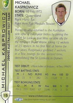 2004-05 Elite Sports Cricket Australia #15 Michael Kasprowicz Back