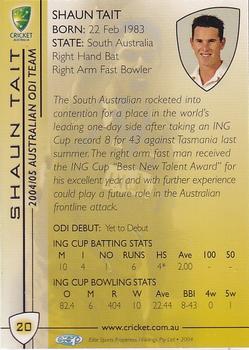 2004-05 Elite Sports Cricket Australia #20 Shaun Tait Back