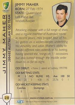 2004-05 Elite Sports Cricket Australia #28 Jimmy Maher Back