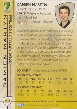 2004-05 Elite Sports Cricket Australia #29 Damien Martyn Back