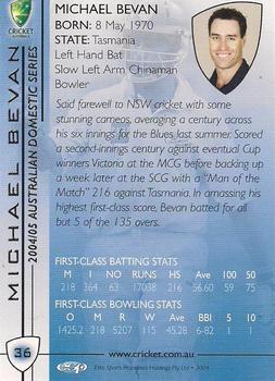 2004-05 Elite Sports Cricket Australia #36 Michael Bevan Back