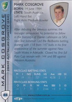 2004-05 Elite Sports Cricket Australia #44 Mark Cosgrove Back