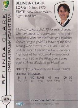 2004-05 Elite Sports Cricket Australia #57 Belinda Clark Back