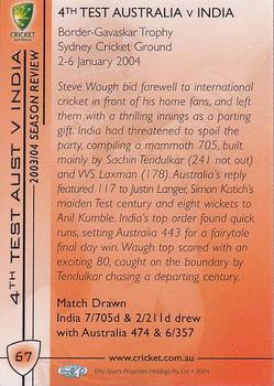 2004-05 Elite Sports Cricket Australia #67 Steve Waugh Back