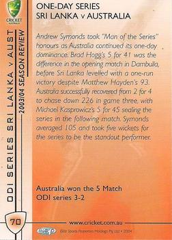 2004-05 Elite Sports Cricket Australia #70 Andrew Symonds / Ricky Ponting Back