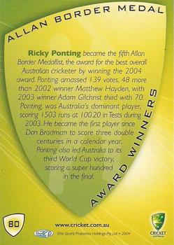 2004-05 Elite Sports Cricket Australia #80 Ricky Ponting Back