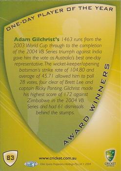 2004-05 Elite Sports Cricket Australia #83 Adam Gilchrist Back