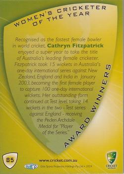 2004-05 Elite Sports Cricket Australia #85 Cathryn Fitzpatrick Back