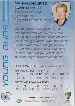 2004-05 Elite Sports Cricket Australia #91 Nathan Hauritz Back