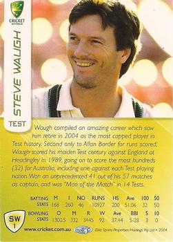 2004-05 Elite Sports Cricket Australia - Steve Waugh Tribute #SW1 Steve Waugh Back