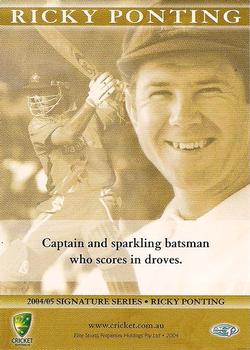 2004-05 Elite Sports Cricket Australia - Signature Series #NNO Ricky Ponting Back
