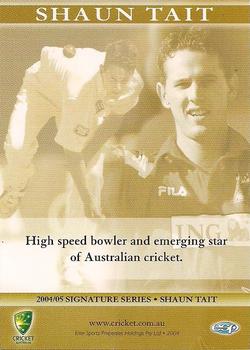 2004-05 Elite Sports Cricket Australia - Signature Series #NNO Shaun Tait Back