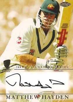 2004-05 Elite Sports Cricket Australia - Signature Series #NNO Matthew Hayden Front