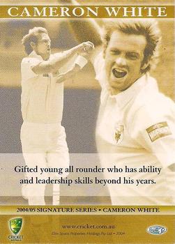 2004-05 Elite Sports Cricket Australia - Signature Series #NNO Cameron White Back