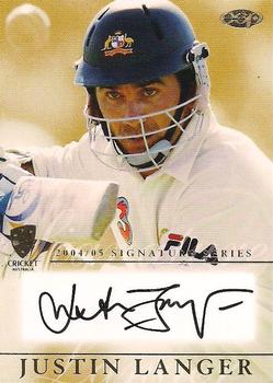 2004-05 Elite Sports Cricket Australia - Signature Series #NNO Justin Langer Front