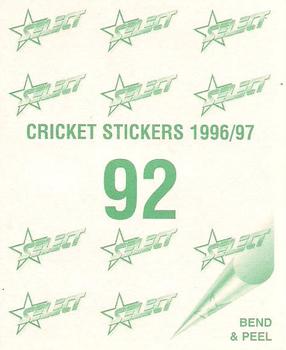 1996-97 Select Stickers #92 David Boon Back