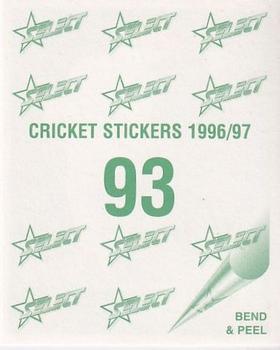 1996-97 Select Stickers #93 Tony Daley Back