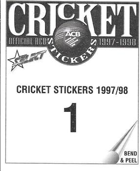 1997-98 Select Cricket Stickers #1 Ashes Urn Back