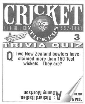 1997-98 Select Cricket Stickers #3 Paul Reiffel / Ian Healy Back