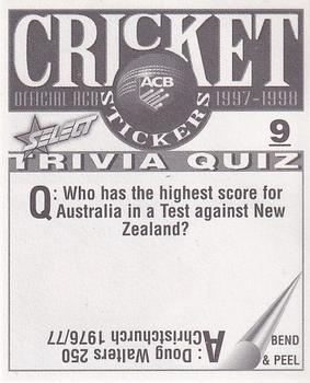 1997-98 Select Cricket Stickers #9 Brendon Julian / Ricky Ponting Back