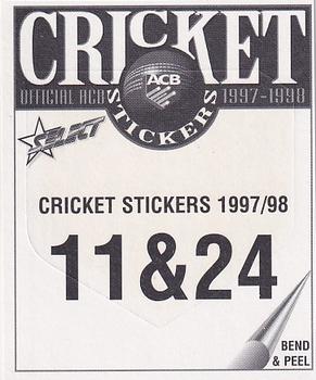 1997-98 Select Cricket Stickers #11 ACB Logo Back