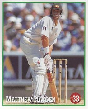 1997-98 Select Cricket Stickers #33 Matthew Hayden Front