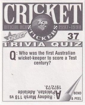 1997-98 Select Cricket Stickers #37 Jacques Kallis Back
