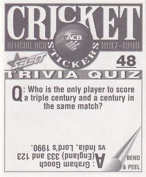 1997-98 Select Cricket Stickers #48 Paul Adams Back