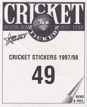 1997-98 Select Cricket Stickers #49 NZ Cricket Logo Back
