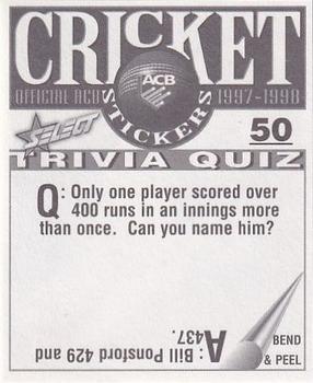 1997-98 Select Cricket Stickers #50 Blair Pocock Back