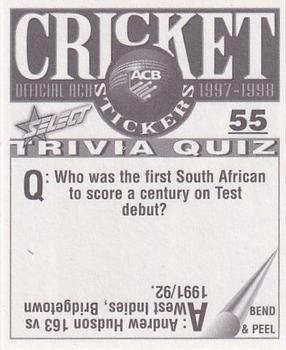 1997-98 Select Cricket Stickers #55 Chris Cairns Back