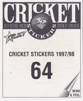 1997-98 Select Cricket Stickers #64 Queensland Bulls Logo Back