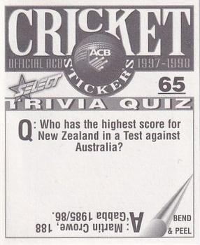 1997-98 Select Cricket Stickers #65 Sheffield Shield Logo Back