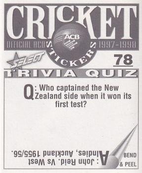 1997-98 Select Cricket Stickers #78 Michael Hussey Back