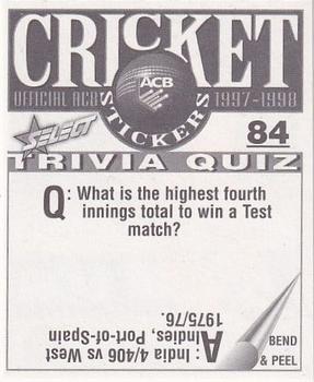 1997-98 Select Cricket Stickers #84 Mark P. Atkinson Back
