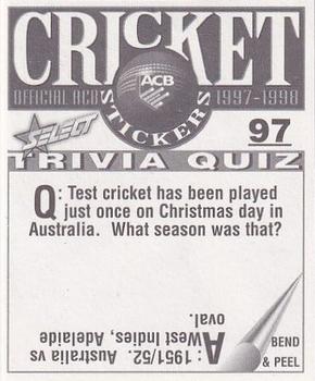 1997-98 Select Cricket Stickers #97 Phillip Emery Back