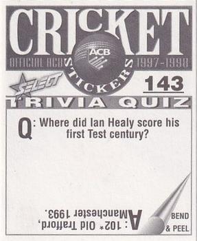 1997-98 Select Cricket Stickers #143 Matthew Anderson Back