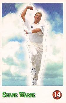 1997-98 Select Cricket Stickers - Stand Ups #14 Shane Warne Front