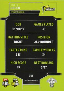 2020-21 TLA Cricket Traders #145 Chris Green Back
