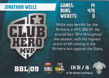 2020-21 TLA Cricket Traders - Club Heroes #CH 01 Jon Wells Back