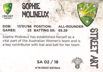 2020-21 TLA Cricket Traders - Street Art #SA 02 Sophie Molineux Back