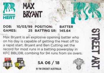 2020-21 TLA Cricket Traders - Street Art #SA 06 Max Bryant Back